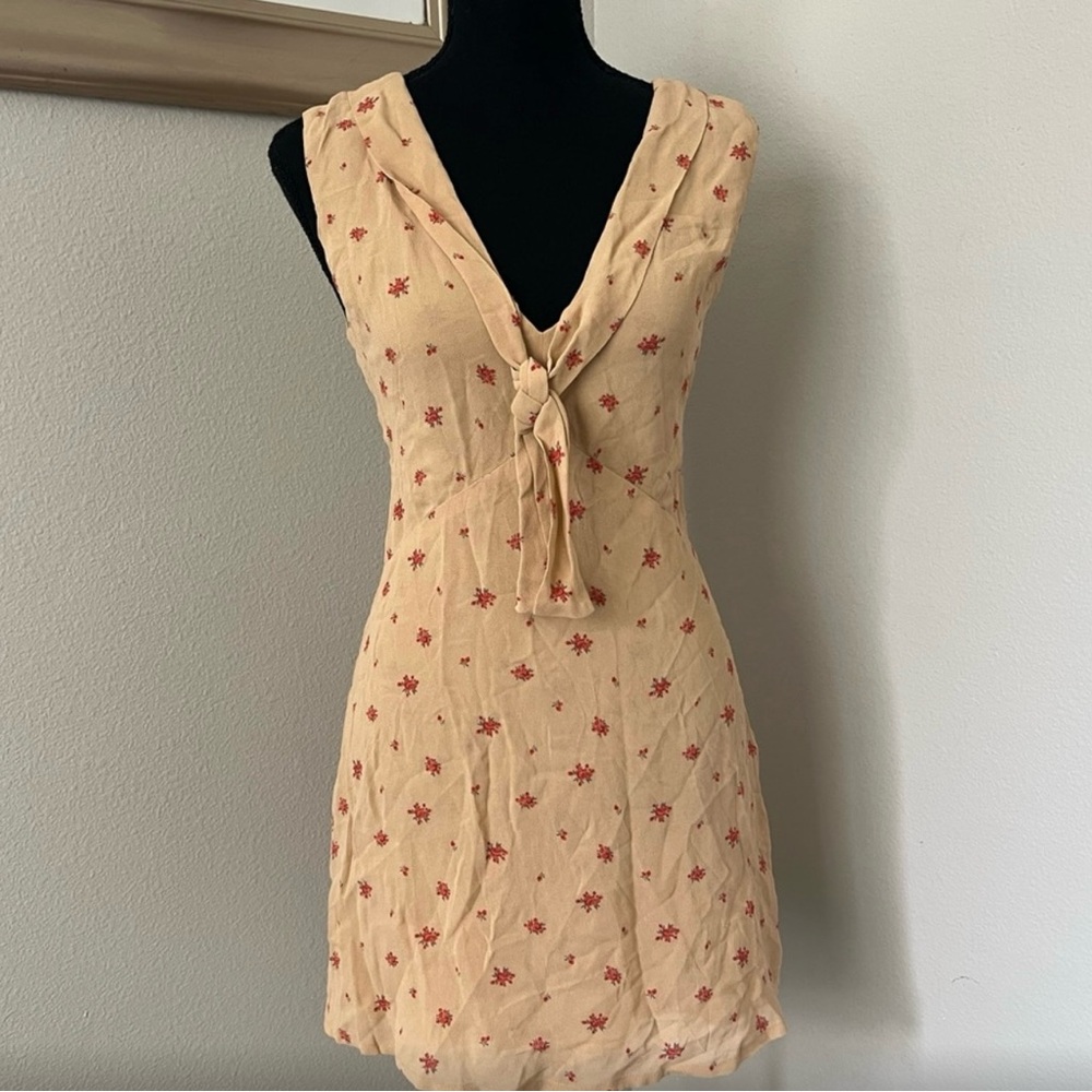 Reformation Cream Floral Mini Dress size 4